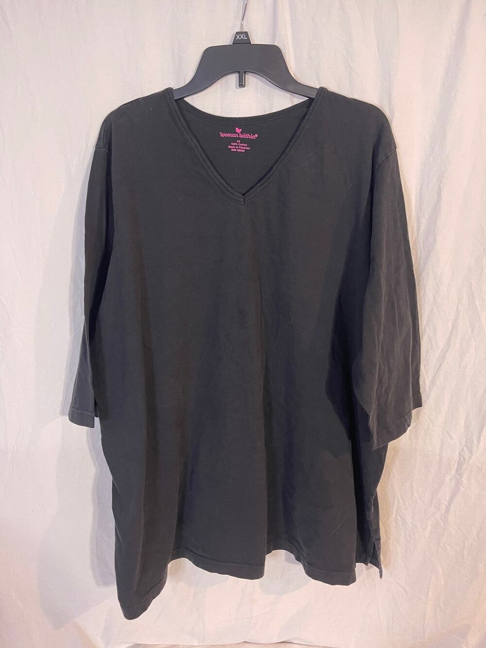 Woman Within 3x black vneck top